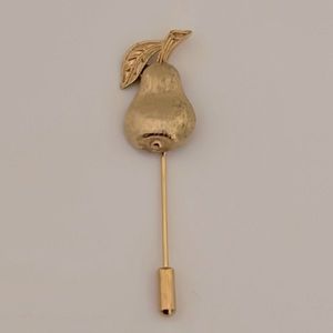 Vintage Gold Tone Pear Stick Pin